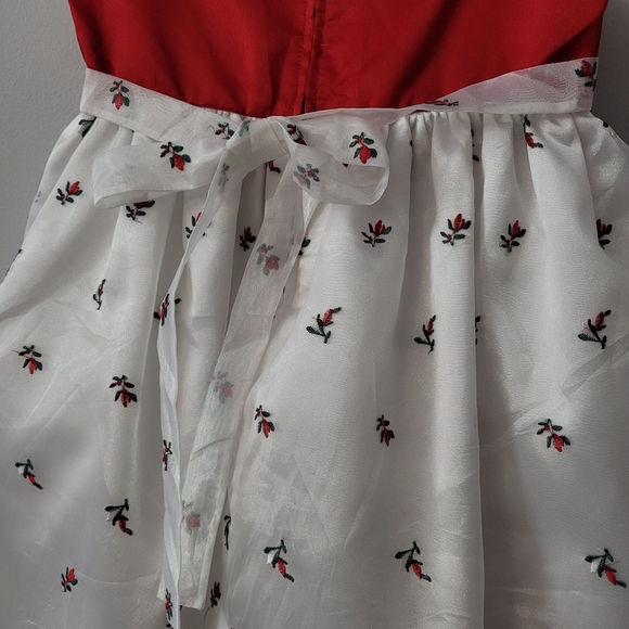 Girls Satin Holiday Christmas Dress Embroidered - Picture 8 of 11